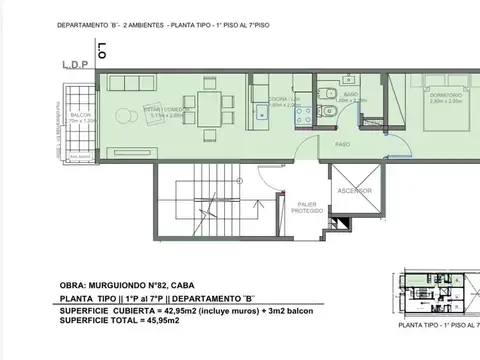 Departamento en Venta de 1 dormitorio