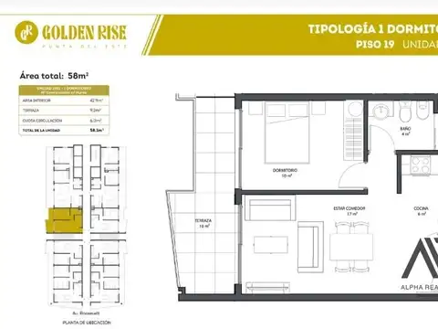 Departamento en Venta de 1 dormitorio