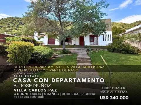 Venta Chalet De 3 Dormitorios Con Pileta Y Departamento En José Muñoz - Villa Carlos Paz