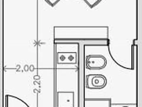 Departamento Monoambiente con 1 baño