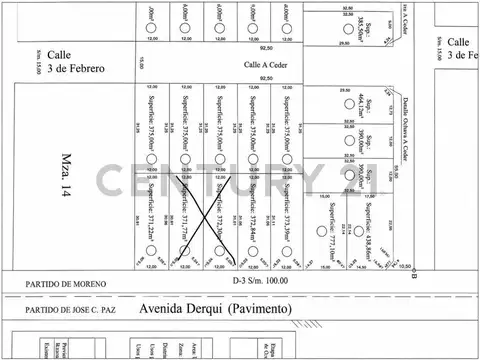 Terreno en Venta de 384,0 m2