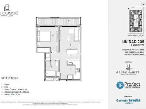 VENTA DEPARTAMENTO 2 amb PARQUE LELOIR - POZO - LE BLISSE