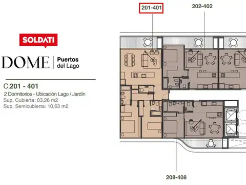 Departamento en Venta en Puertos, USD 356.100