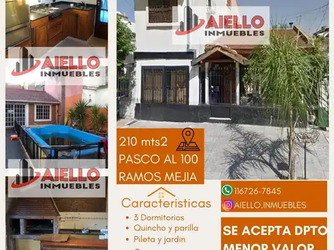 CHALET4AMBQUINPILET+ DEPTO.ACP.MENORVALORPASCO 100 R.MEJIA
