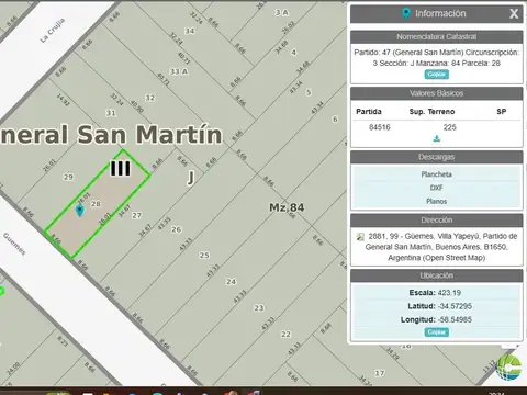 Terreno en Venta en San Andres, USD 123.000