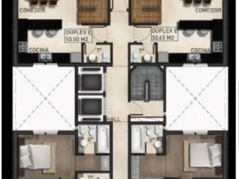 Departamento 3 ambientes con 2 baños