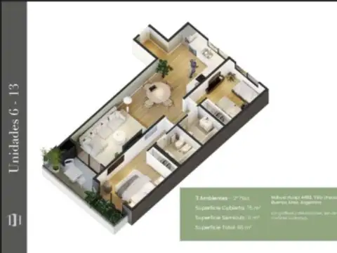 Departamento en Venta de 3 ambientes