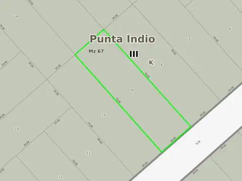 Terreno en Venta 20  mts Frente