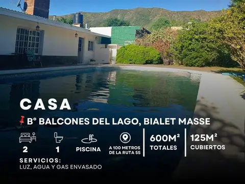 Venta Casa De 2 Dormitorios C/Pileta A 100Mts De Ruta 55 En Balcones Del Lago, Bialet Massé