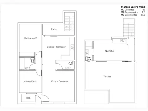 Depto Tipo Casa en Venta de 2 dormitorios