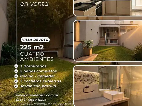 PH TIPO CASA 4 AMBIENTES  JARDIN I PARRILLA I 2 COCHERAS I