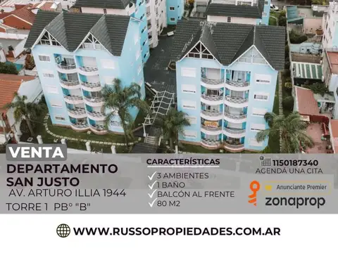 Venta Departamento 3 ambientes en San Justo