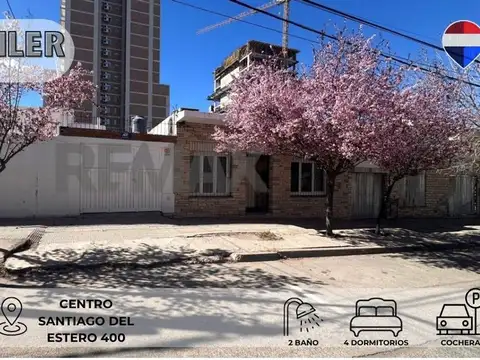 ALQUILER CASA CENTRO, 3 DORM, 1 ESTUDIO Y COCHERA