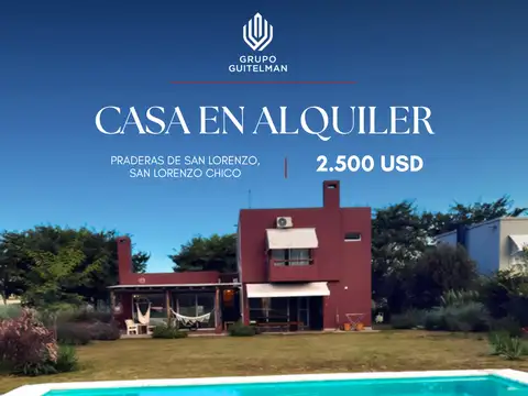 Casa en alquiler de 3 dormitorios con pileta, Praderas de San Lorenzo
