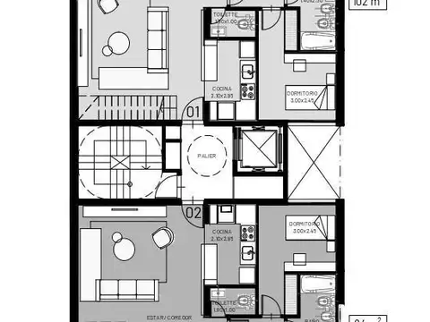 Departamento en Venta de 2 ambientes