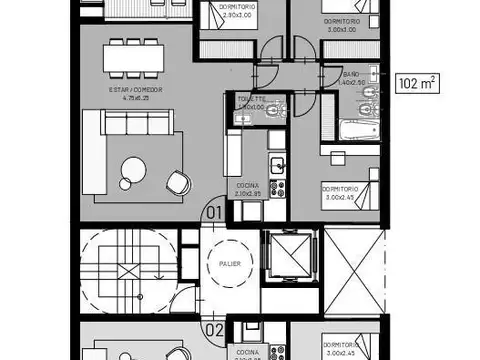 Departamento en Venta en Centro, USD 94.000