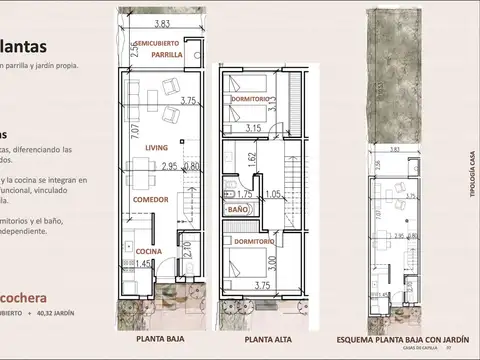 Casa 3 ambientes con 1 baño