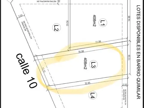 Terreno en Venta 33  mts Fondo