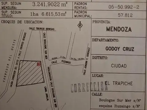 Terreno en Venta 64  mts Frente