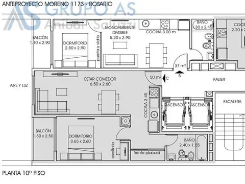 Departamento de 2 dormitorios con patio