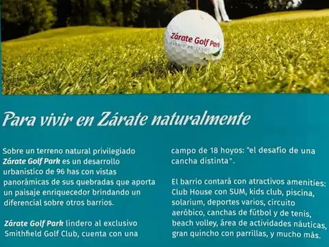 Zarate Golf Park Lote 122