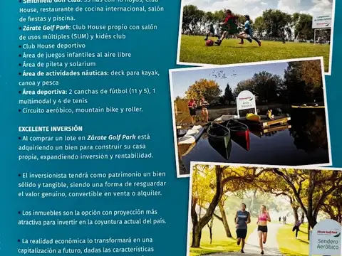 TERRENOS EN VENTA ZÁRATE GOLF PARK - LOTE 122