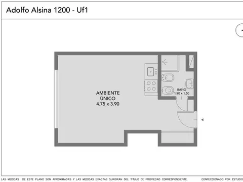 Departamento en Venta de Monoambiente