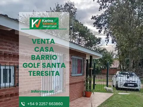 CASA EN VENTA - BARRIO EL GOLF, SANTA TERESITA -ACEPTA COMO PARTR DE PAGO UN DEPTO EN LA MISMA LOCALIDAD POR MENOR VALOR Y EL RESTO EN EFECTIVO
