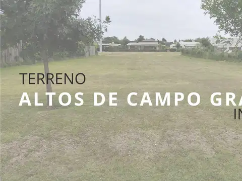 VENTA LOTE INTERNO ALTOS DE CAMPO GRANDE PILAR