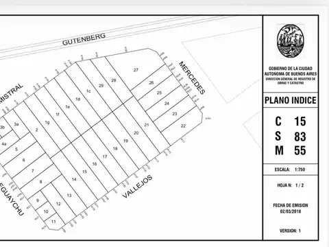 Terreno en Venta en Villa Devoto, USD 420.000