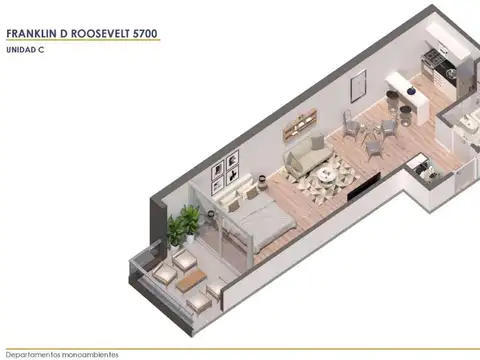 Venta monoambiente en piso 6 con balcón