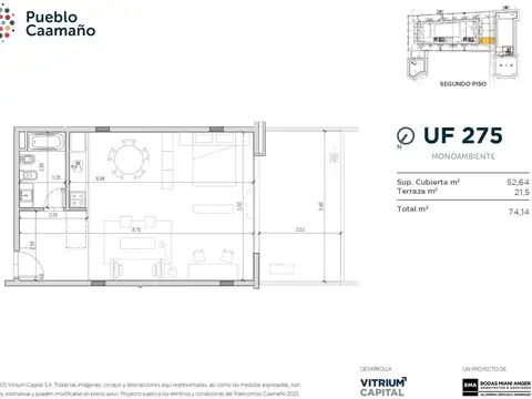 Departamento en Venta de 1 dormitorio