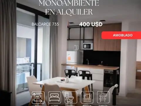 Monoambiente AMOBLADO en alquiler en Balcarce al 700, Salta Capital