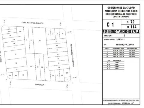 15 x 20 UNICO LOTE SOBRE FALCON