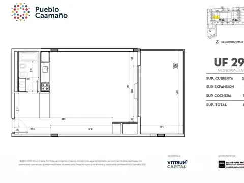 Departamento en el emprendimiento Pueblo Caamaño
