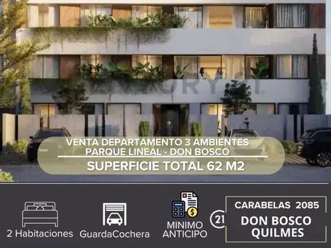 VENTA DEPARTAMENTO 3 AMBIENTES PARQUE LINEAL - DON BOSCO