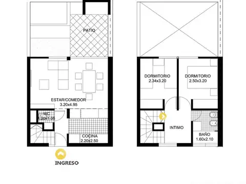 Venta - Departamento dúplex 2 dormitorios con patio y piscina - Pichincha, Rosario.