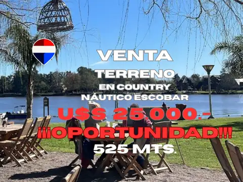 Terreno en Náutico Escobar -NECC- Acepta Permutas.