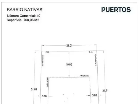 Terreno en Venta en Puertos - Barrio Nativas, USD 100.000