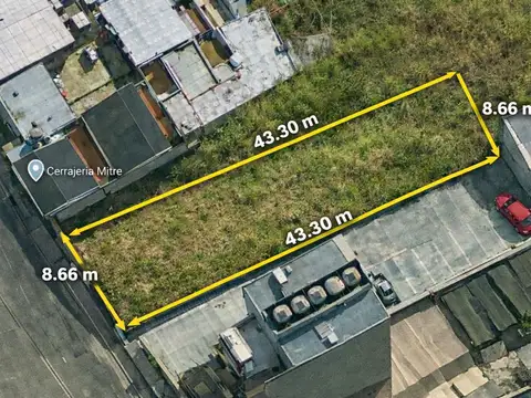 Terreno en Venta 8  mts Frente
