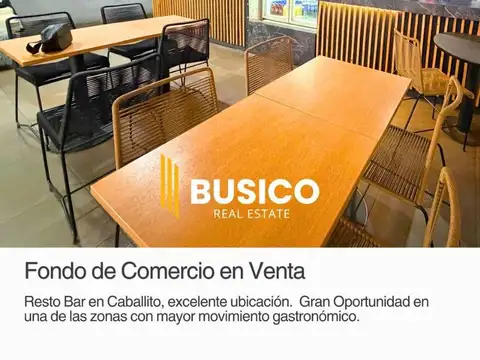VENTA FONDO DE COMERCIO DE RESTO - BAR - CAFE EN CABALLITO