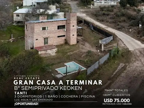 Venta Propiedad De 3 Dormitorios Con Cochera Y Piscina En Barrio Semi Cerrado Keoken, Tanti
