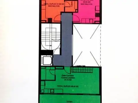 Departamento 2 ambientes con 2 baños