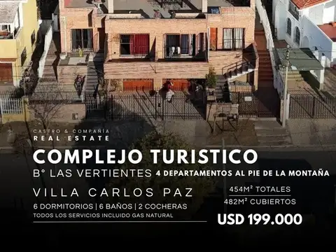 Venta Complejo Turistico De 4 Departamentos Con Vista Panorámica En Las Vertientes, Villa Carlos Paz