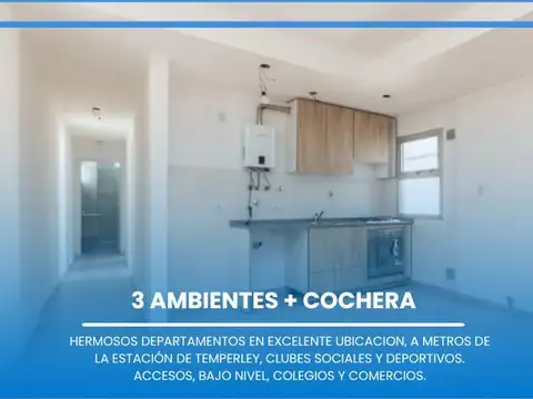 VENTA - DEPARTAMENTO 3 AMB CON COCHERA  - APTO CRÉDITO