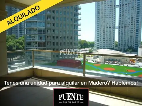 3 dorm.    dep. de serv. c/ cochera doble y baulera en Puerto Madero -CON RENTA-