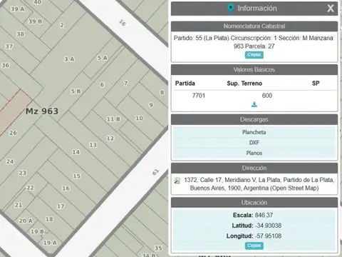 Terreno en Venta en La Plata, USD 360.000