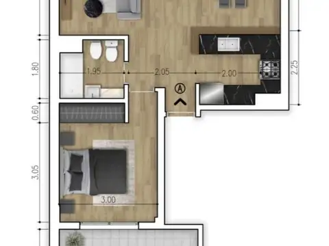 Departamento en Venta con 1 cocheras