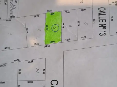 Terreno en Venta 36  mts Fondo