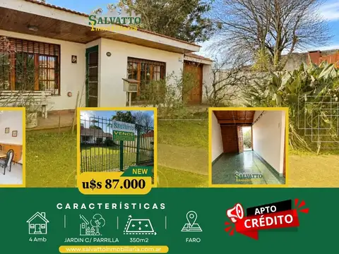 Chalet con lote profundo, verde y apto crédito